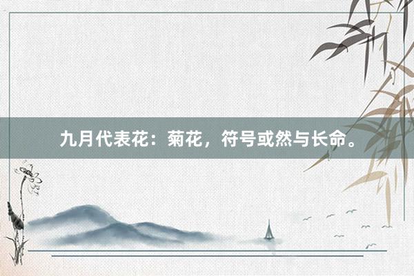 九月代表花：菊花，符号或然与长命。